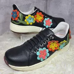 【Estacion】エスタシオン　レザースニーカー　フラワーデザイン