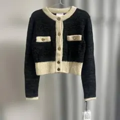 Her lip to チャコール 長袖カーディガン S