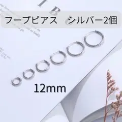フープピアス ステンレス シルバー 12mm 2個 メンズ レディース