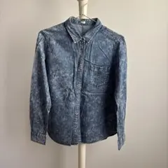 GU デニムブルー Mサイズ ボタン付きシャツ