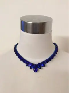 ▲【k9プレミアムガラスストーン】青 社交ダンス ベリーダンス ネックレス