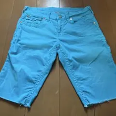 TRUE RELIGION ショートパンツ　水色　30 ボタン外れ有のサムネイル