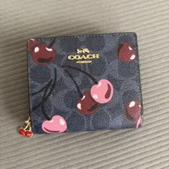 COACH チェリー柄 二つ折り財布 CZ347