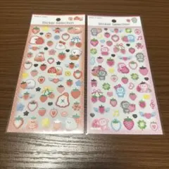セリア シールセレクション デザインシール いちごとごーすと いちごとごりら