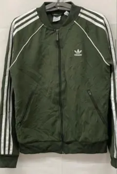 10'sユーロ古着adidas トラックジャケット バックプリントオリーブドラブのサムネイル