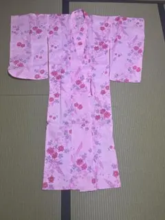 キッズ浴衣 140cm 花柄 ピンク