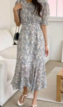 トワルドジュイ　パターンフレアシフォンワンピース