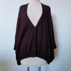 【AULA AILA】V ネックオープンフロントドルマン カーディガン