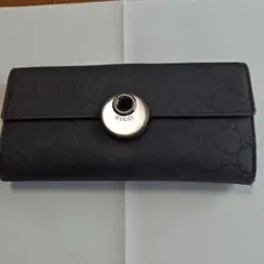 GUCCI ブラック 長財布 ロゴパターン