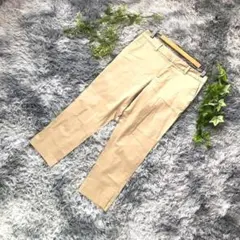 コムサモデルズ【L】カーキ色 秋ベージュ チノパン カジュアル パンツ コットン
