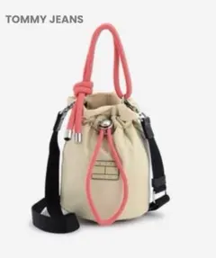 【新品タグ付】トミージーンズ バケットバッグ ベージュ ピンク AW14582のサムネイル