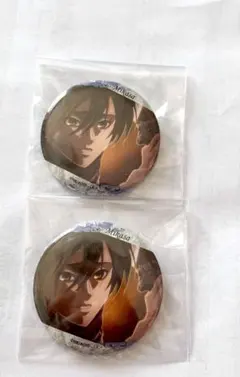 ミカサ・アッカーマン pop up shop 缶バッジ 2点