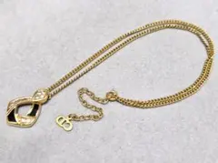 クリスチャンディオール　ブラック×ゴールドカラー　ネックレス　C2471