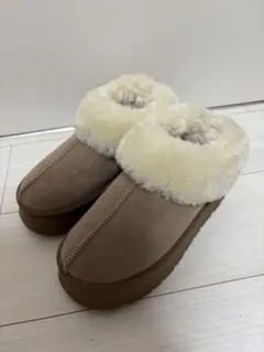 ムートンブーツ ベージュ ファー付き　GRL