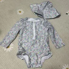 GAP 花柄 ベビー水着 12-18ヶ月 帽子付き