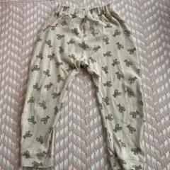 クマプリント ベージュ ボトムス