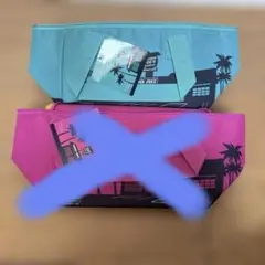 トレジョ　保冷ミニバッグ　2個セット　　ショッキングピンク&エメラルドグリーン