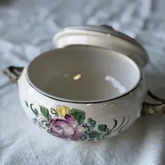 パールホワイトゴールド蓋付きスープチューリン洋食器エレガントレトロ 
