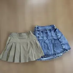 ローリーズファーム　プリーツスカート2枚セット　130cm