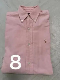 Ralph Lauren ピンク ボタンダウンシャツ　【８】140㎝