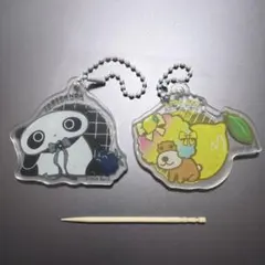 たれぱんだ アフロ犬 アクリルキーホルダー 2個セットのサムネイル
