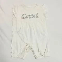 70サイズ　ロンパース　バースデイ　cottoli 刺繍　レース　半袖