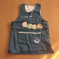 保育士すみっコぐらしもこもこ チェック柄エプロン