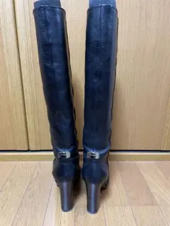 コーチ　COACH レザー　ロング　ブーツ　ブラック　黒　6.5 23.5cm