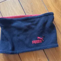 PUMA フリース ネックウォーマー 黒/赤