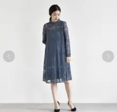 kaene 総レースAラインワンピース saxのサムネイル