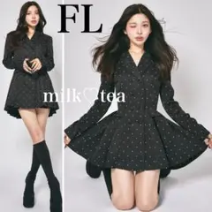 新品タグ付 ダーリッチ バックコンシャスジャケットミニワンピース ドット FL