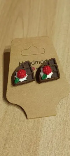 手作りチョコワッフル earrings