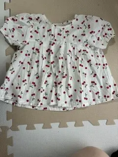 petit main チェリー柄 半袖ブラウス 90cm