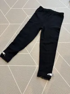 エニィファム　黒　花付きスパッツ 100 レギンス　レース