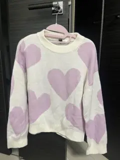 エイチアンドエム H&M ハート 白 ピンク ニット