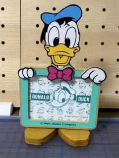 【レトロ】　ディズニー　木製　写真立て　ドナルドダックのサムネイル