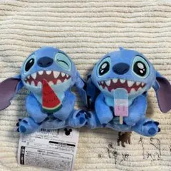 ディズニースティッチ　ガジガジマスコット2種セット スイカ　アイス