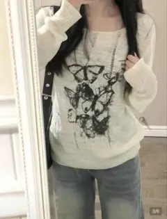 SHEINトップス ／ SHEINバタフライ柄ニット