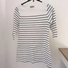 ボーダー チュニック 七分袖 Lサイズ