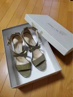 JIMMY CHOO パテントレザー ウェッジソール サンダル 38.5 - メルカリ
