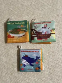 【新品】 布絵本セット 知育玩具 カシャカシャおもちゃ 英語絵本