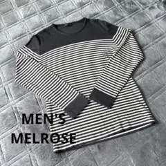 MEN'S MELROSE 薄手　長袖カットソー　ネイビー　ボーダー　Mサイズ