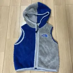 THE NORTH FACE フリースベスト 青/灰色　100
