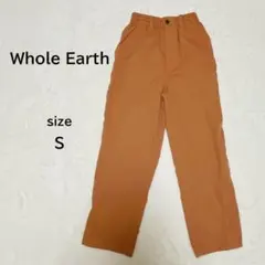 【ホールアース Whole Earth】オレンジ スリムパンツ ウエストゴム S
