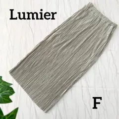 リュミエ サテン生地ロングプリーツスカート ウエストゴム きれいめ フリーサイズ