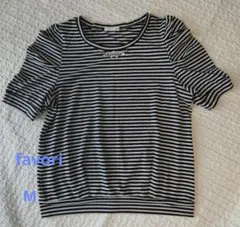 favori　レディース　半袖　カットソー　ボーダー　ビジュー付き　M　夏物のサムネイル
