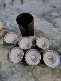 煎茶器 湯呑み 5客 竹製籠付きセット - メルカリ