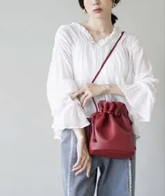 イーザッカマニア　ルージュ 巾着2WAY ショルダーバッグ