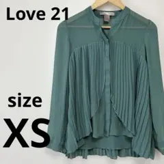Love 21（Forever 21）シフォンブラウス 長袖 XS グリーンのサムネイル