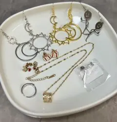 金属アレルギー ラスト ネックレスとピアスと指輪 おまとめ8セット訳あり激かわ♡